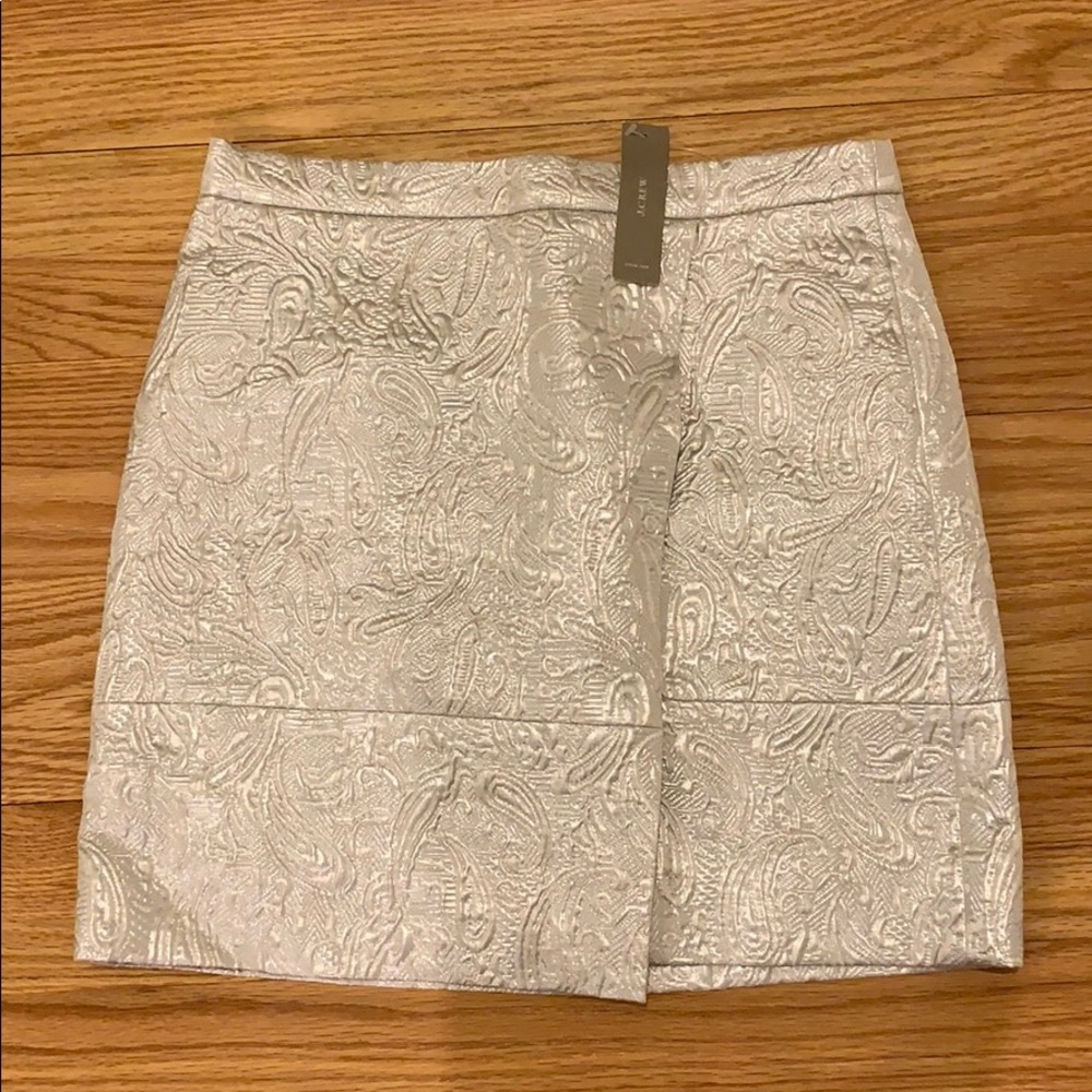 J Crew NWT Metallic Jacquard Mini Skirt